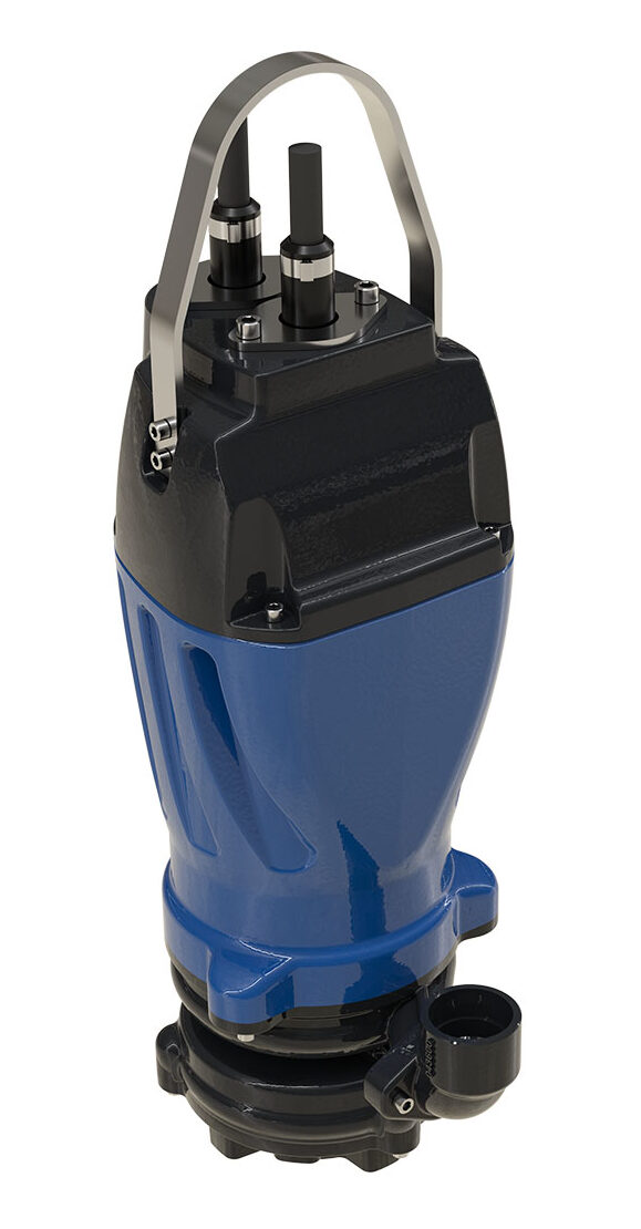 Grinder pump used in a pressure sewer system